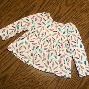 Feather Print Long Sleeve Shirt